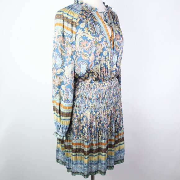 Anthropologie Current Air Womens Small Ornate Floral Boho Mini Dress - Picture 2 of 8
